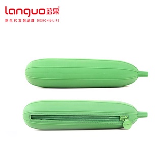 【Languo】絲瓜造型橡膠筆袋 (臺灣現貨) 鉛筆袋 鉛筆盒 收納袋 筆盒 文具袋 蔬菜水果造型文具