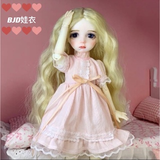 糖貓優品▼BJD SD 6分娃衣30公分娃娃衣服 芭比 珍妮 小布粉色連衣裙