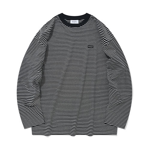 [COVERNAT]  Stripe Overfit 長袖上衣(黑色) [F9]