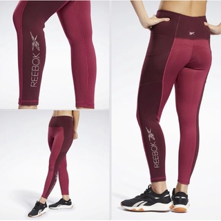 REEBOK KIREIFIT LEGGINGS SPEEDWICK 女款 緊身褲 高腰 彈性 酒紅色 H52797