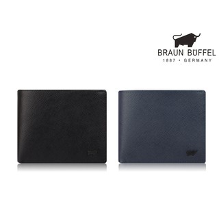 *【寧寧精品】台中35年老店 BRAUN BUFFEL 德國小金牛洛菲諾系列 藍色牛皮短夾 BF347-315 男短夾區