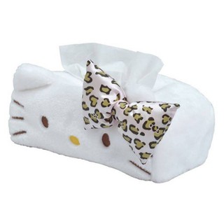 日本 Hello Kitty 臉型絨毛面紙盒套 ~~ 豹紋 ~~
