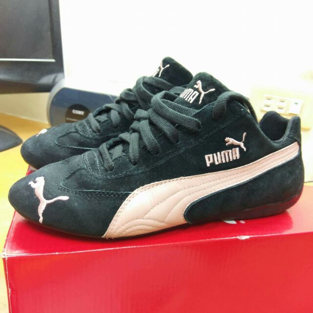 【九成新】二手Puma黑色麂皮賽車鞋