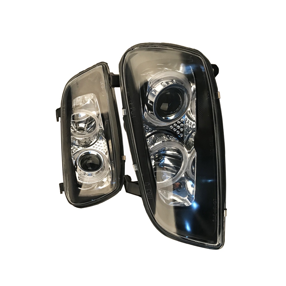 汽車頭燈適用於豐田 RAV-4 Rav4 黑色 Led 光圈 1998~2003 頭燈 2PCS 汽車頭燈帶透鏡 SXA