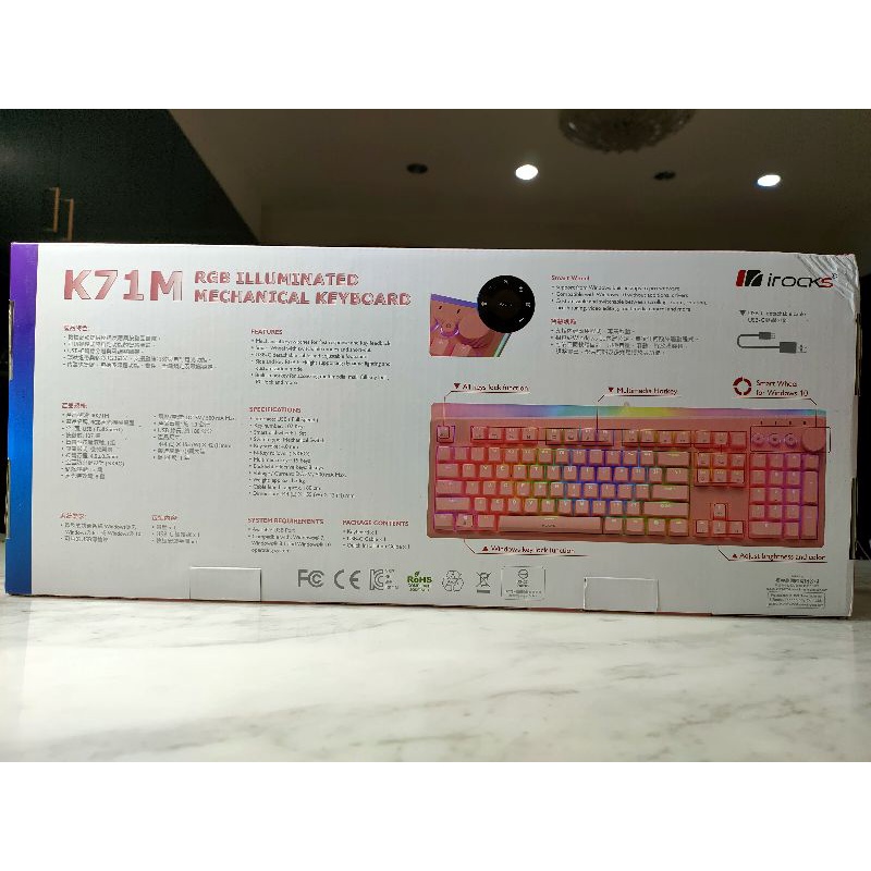 （二手特價品）irocks K71M RGB 顯色機械鍵盤（紅軸）