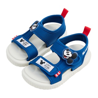 [現貨]迪士尼童鞋 米奇 造型雙魔鬼氈餅乾涼鞋-藍 男童涼鞋 水涼鞋