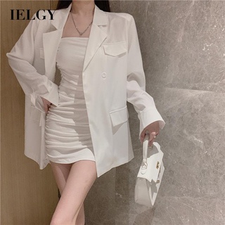 IELGY 女士時尚寬鬆長袖薄款小西裝防曬外套
