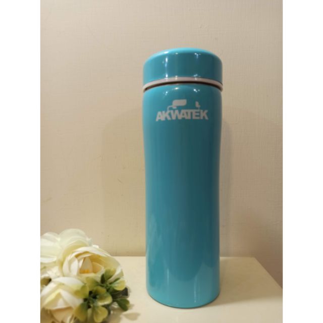 全新現貨AKWATEK 健康陶瓷隔熱杯 tiffany藍 不鏽鋼環保瓶（ 內膽陶瓷）250ml耐熱防漏 泡茶杯/辦公杯