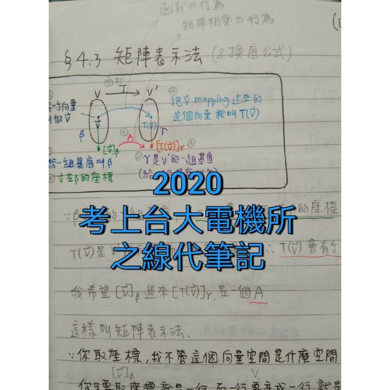 線性代數筆記 資工所適用 內含子嘉大神語錄 蝦皮購物