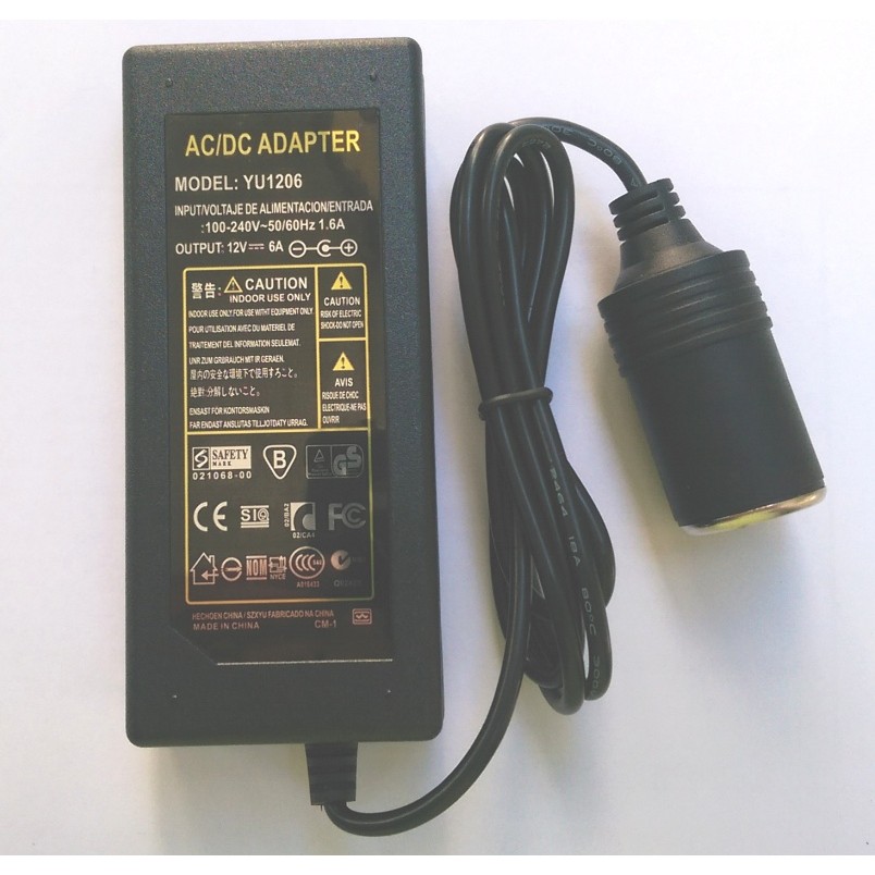 華強科技ac 轉dc 6a家用點煙器ac 110v 轉dc 12v 汽車電源轉換器手機車充 蝦皮購物