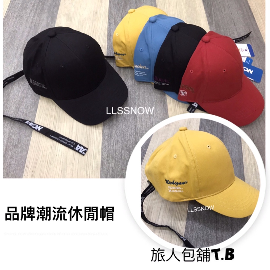 NCAA品牌 潮流長緞帶款老帽 電繡休閒帽 老帽 鴨舌帽 帽子 潮流帽 運動帽 休閒帽 男生帽子(台灣原廠公司貨-正品)