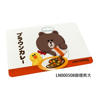 LINE FRIENDS 熊大 硬式珪藻土地墊 60x39x0.9 硅藻土/腳踏墊/防潮/莎莉【5ip8】