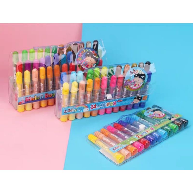 12色彩色筆 24色彩色筆 西瓜太郎 彩繪 彩色筆 可水洗 彩色筆 無毒 兒童彩色筆