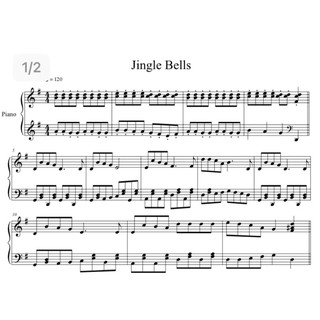 《Jingle Bells聖誕歌曲》鋼琴譜/安啾蝦皮樂譜