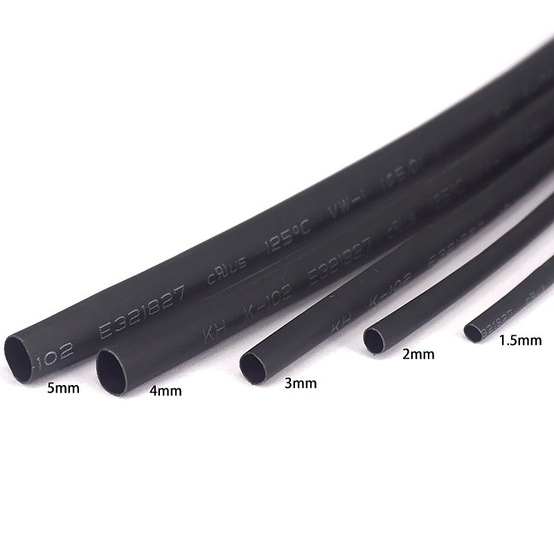 虎尾創意電子(可客製長度)黑色熱縮套管多種規格1mm~16mm(一米價)