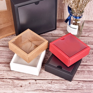 熱賣 空盒 手工皁紙盒 氣墊透明蓋包裝盒 正方形磨砂小盒 盒子定做