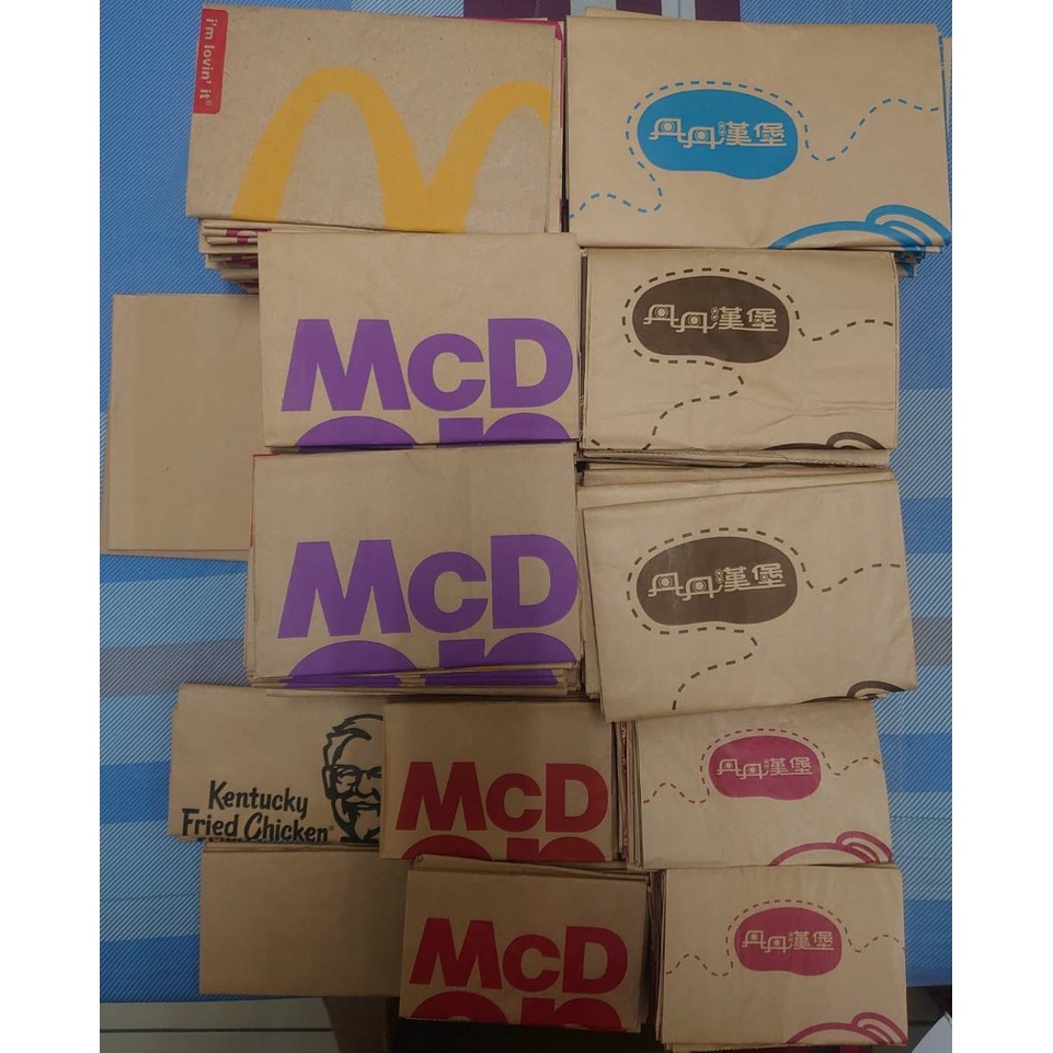 McDonald's 麥當勞 丹丹漢堡 肯德基 漢堡王 紙袋 小