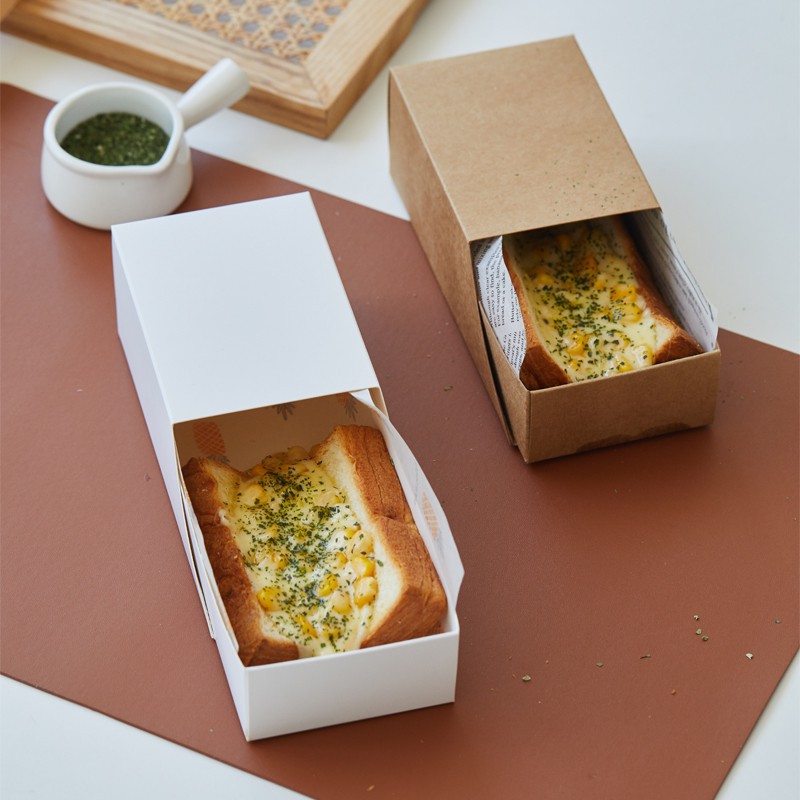 Creation百貨1-ღ三明治包裝 韓國同款BOX盒子 三明治包裝 厚蛋吐司紙托 早餐一次性抽屜打包盒