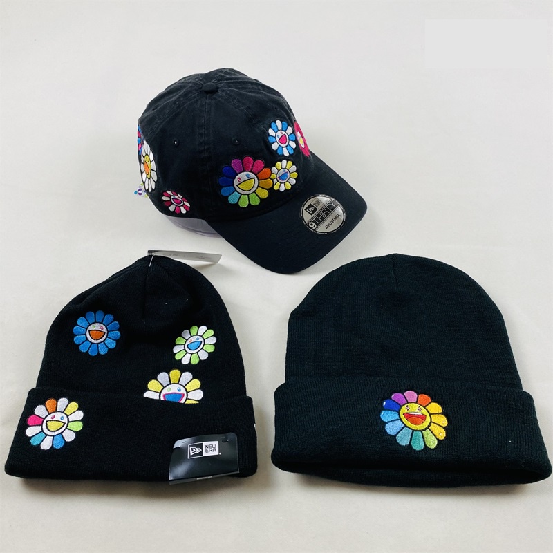 全新限量免運村上隆J Balvin New Era x Takashi Murakami Flower 太陽花聯名毛帽子