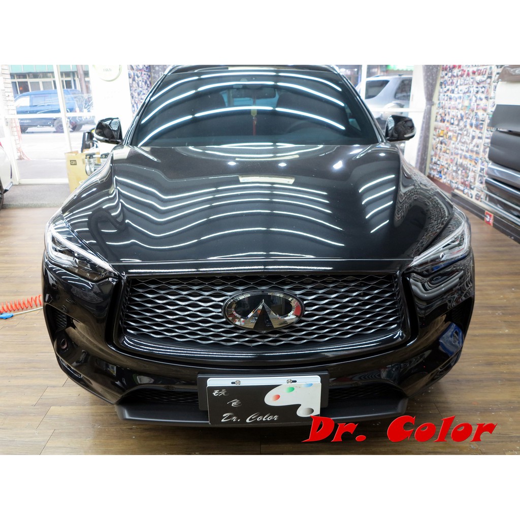 Dr. Color 玩色專業汽車包膜 Infiniti QX50 高亮黑 / 金屬黑_水箱護罩 / 後下巴