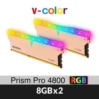 v-color全何 Golden armis系列 DDR4 4800 16G(8GX2) RGB 桌上型超頻記憶體(金)