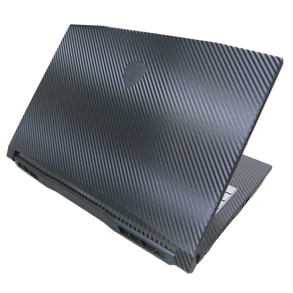【Ezstick】MSI 微星 Katana GF66 11UE 12UDOK 黑色卡夢紋機身貼(含上蓋+鍵盤週圍貼)