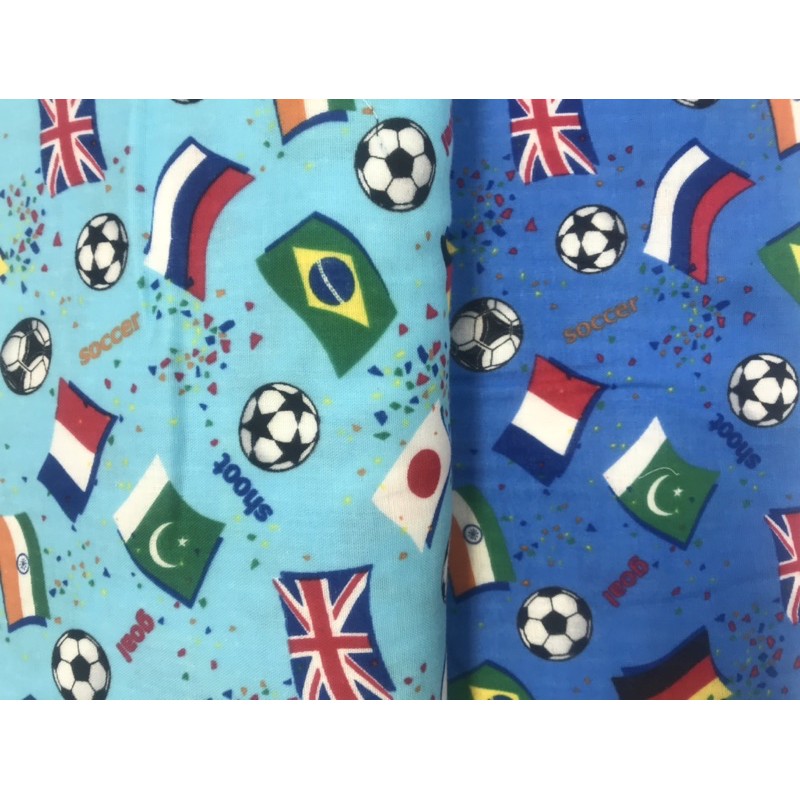 世界足球 日本二重紗 拼布 布料