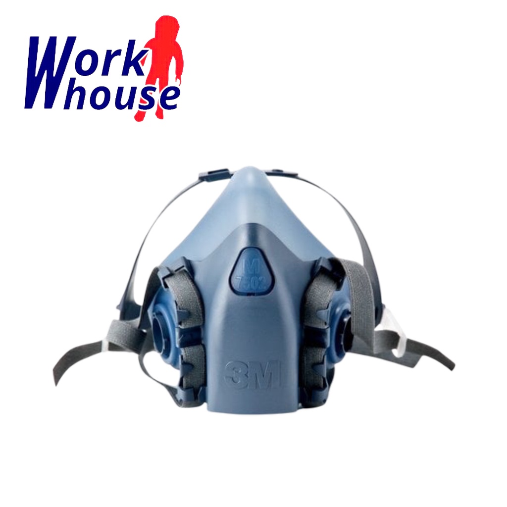 【Work house】3M 7502(M) 7503(L)半面雙罐式防毒面具 不含濾罐 美國製造 矽膠防毒面具 濾毒罐