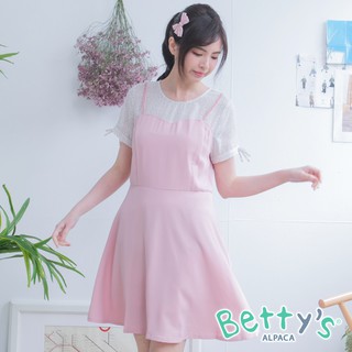 betty’s貝蒂思(91)點點微透膚假兩件式洋裝(粉色)