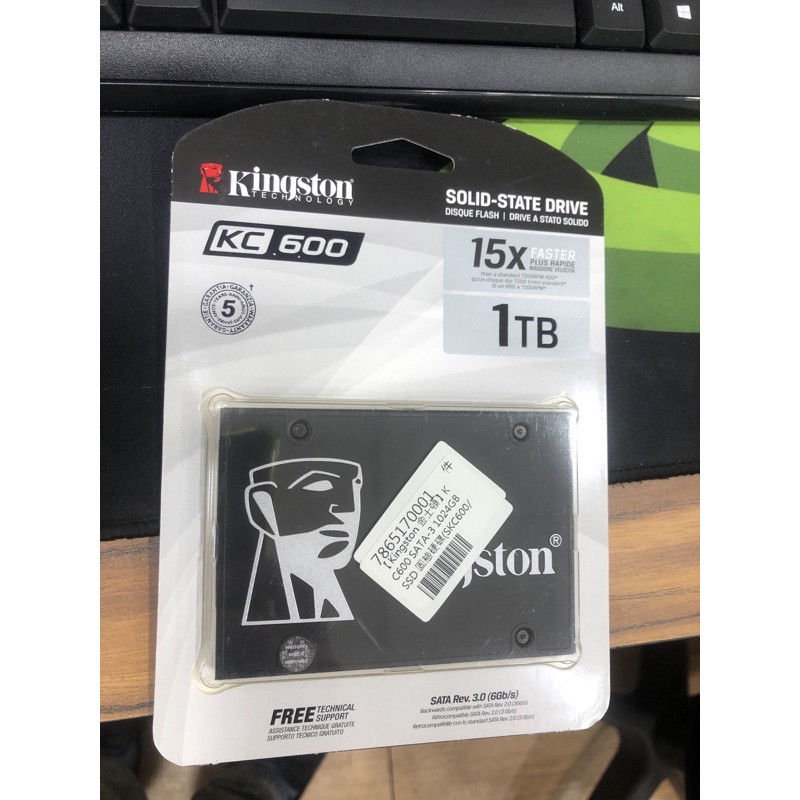 兩顆 全新品 Kingston 金士頓 KC600 SATA3 1TB TLC SSD 固態硬碟