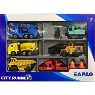 「芃芃玩具」易保 CT12816C 六入工程車禮盒 合金車 挖土機推土機砂石車水泥車吊車壓路機 貨號93756