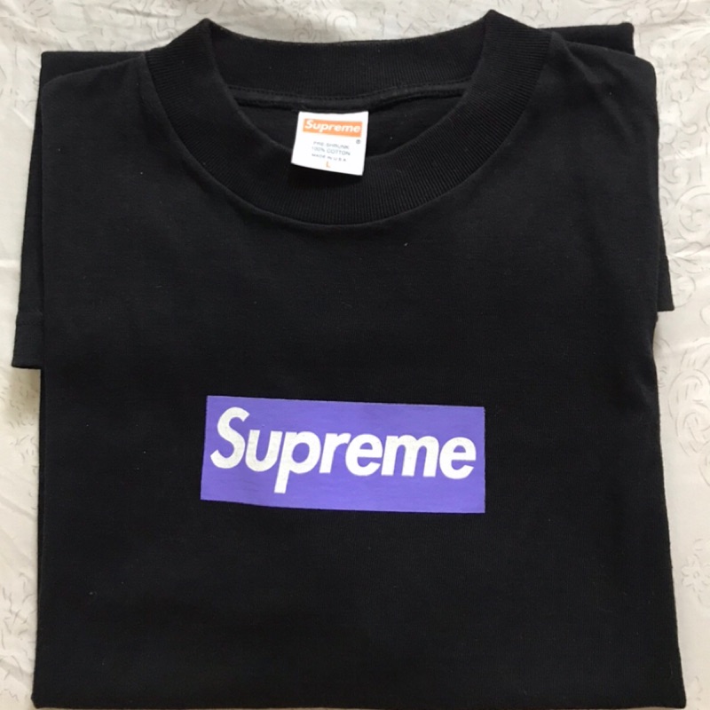 purple box logo tee