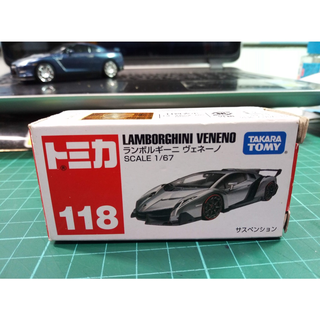 【有盒 二手多美小車】tomica Lamborghini Veneno No.118 ，適合二改的車
