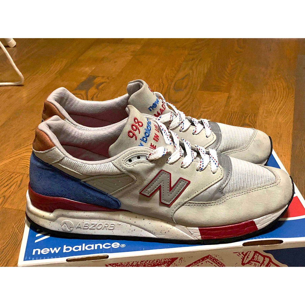 New Balance 998 美國製造 美製 灰藍紅 慢跑鞋 Made In USA  二手鞋 US10 正品 潮流