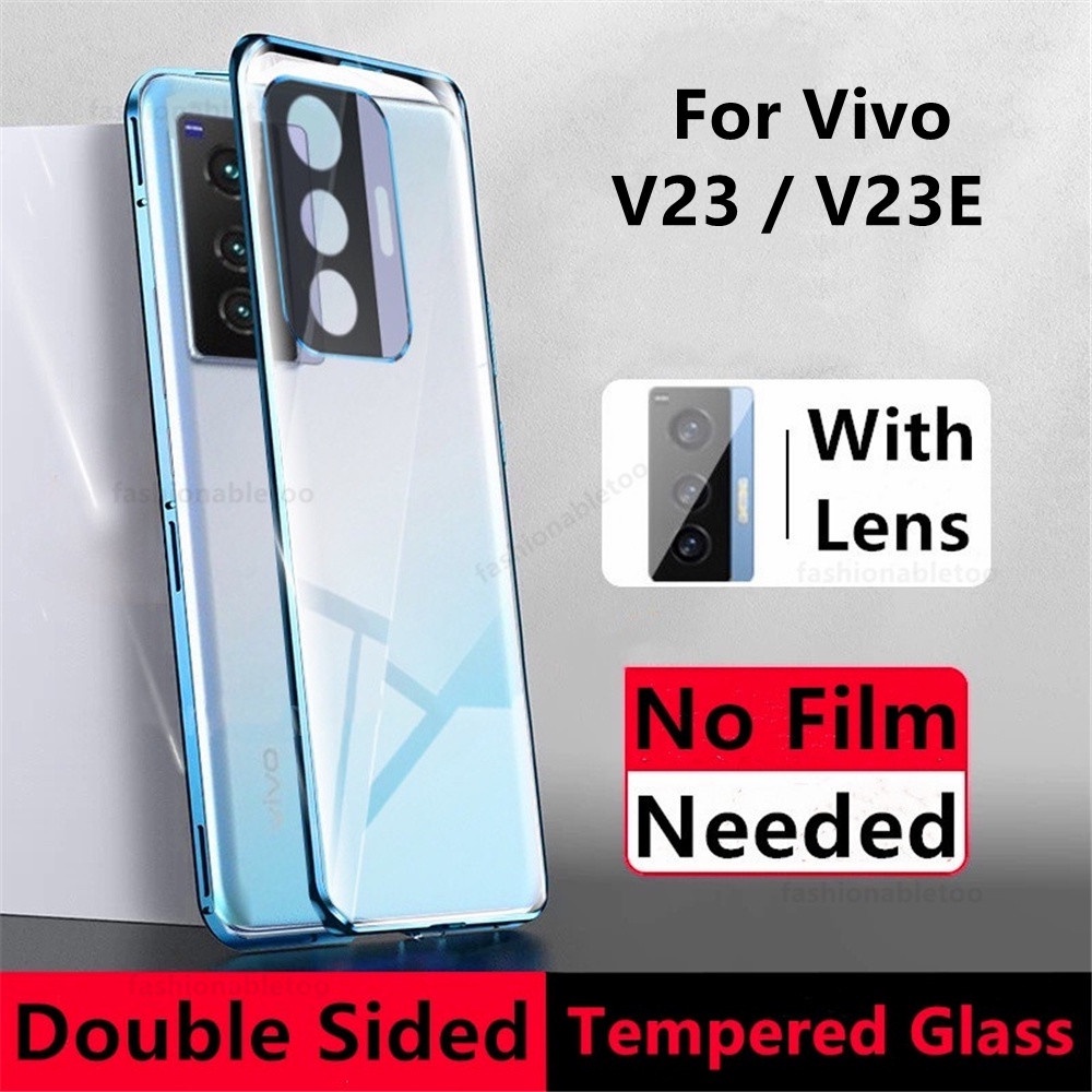 雙面鋼化玻璃手機殼 Vivo V23 pro V23pro V23E V 23E V23 E Y76s Y74s 4G