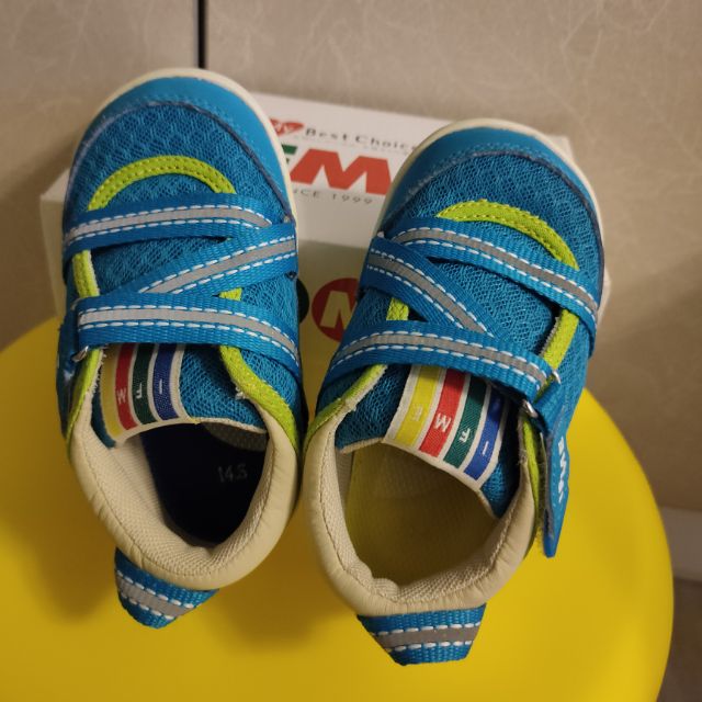 日本IFME藍色Z型經典寶寶機能學步鞋 （二手）
