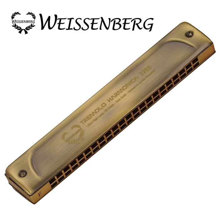 ★WEISSENBERG★特級款2205B-RS 22孔銅合金複音口琴-青古銅