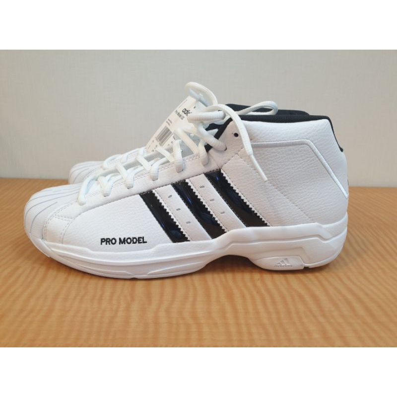 全新公司貨 ADIDAS 愛迪達 籃球鞋 PRO MODEL 2G 白色 黑色 貝殼鞋 USD9