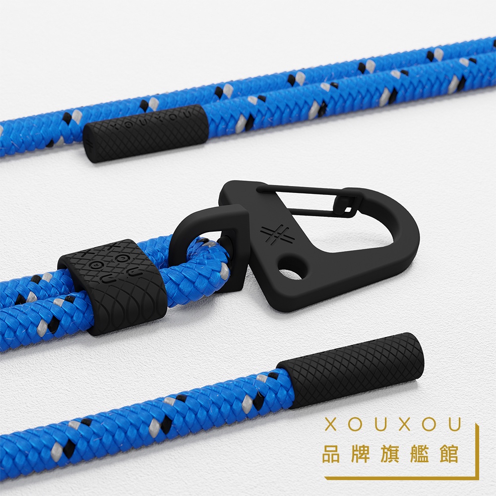 XOUXOU / 6mm登山扣掛繩-XX藍色BLUE 可支援相機 掛繩手機殼 手機夾片 克萊因藍 穿搭必備