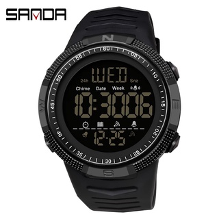 Sanda 新款時尚軍事男士手錶 50M 防水運動手錶男多功能 LED 電子手錶 6014
