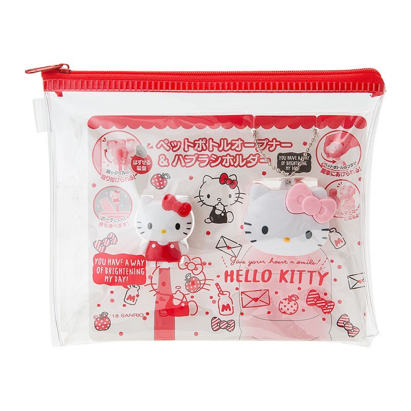 哇哈哈日本代購 現貨 Hello Kitty 凱蒂貓 牙刷架寶特瓶蓋組