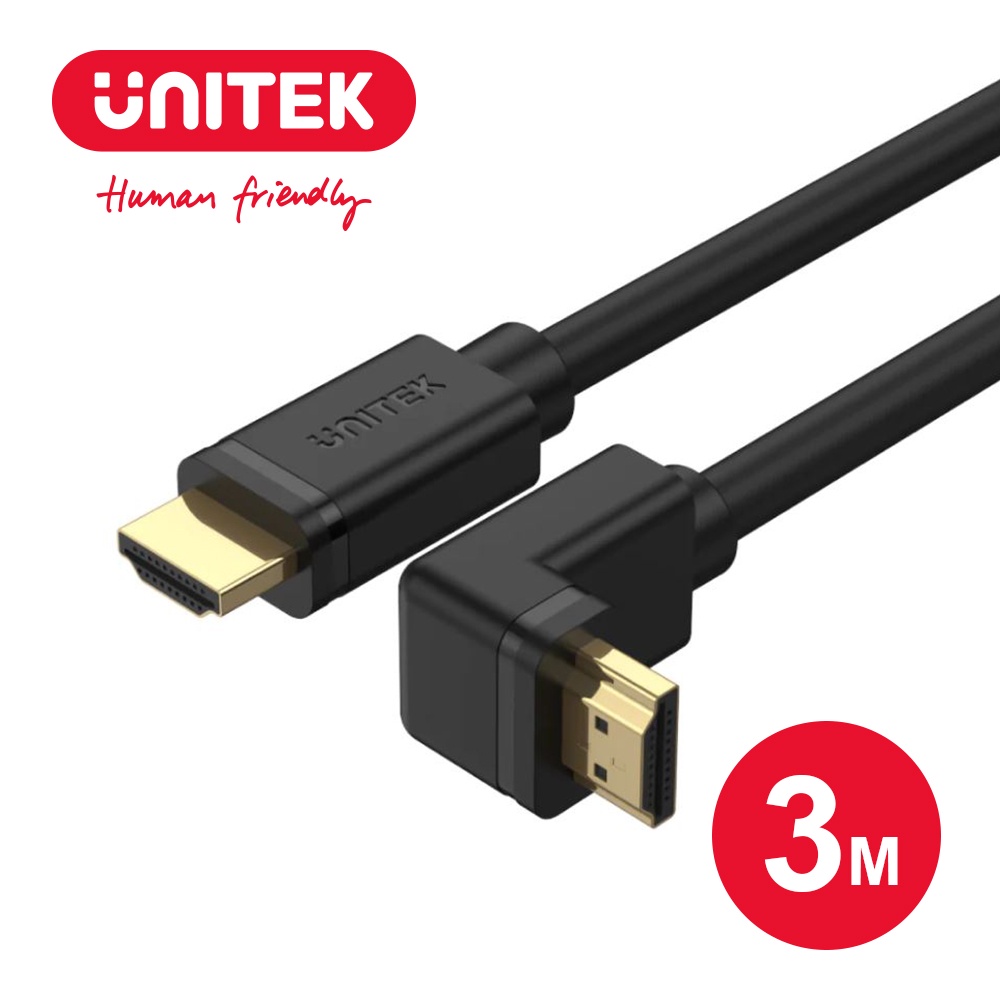 UNITEK 1.4版 4K 60Hz  直角270度HDMI傳輸線(3M)(Y-C1009)