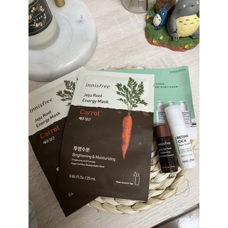 innisfree 明星安瓶晶露面膜4件組 A醇淨膚超修護安瓶 濟州紅茶修護精露 根莖植萃面膜