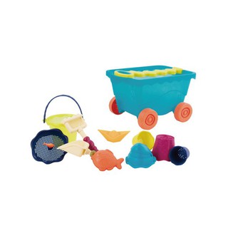 B.Toys 挖挖兵拉拉車(海洋藍) 挖沙 玩具 沙灘 兒童