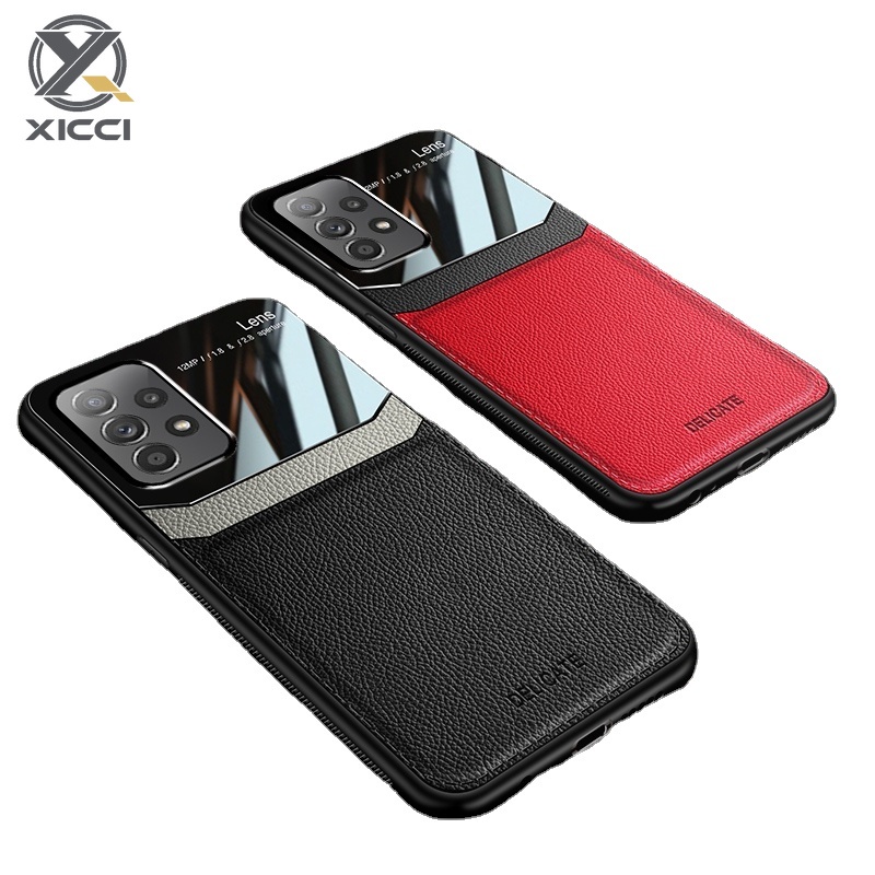 XICCI適用於三星A30 A50 A70 A51 A71 A31 A21S A7 2018 A32簡約皮革手機殼