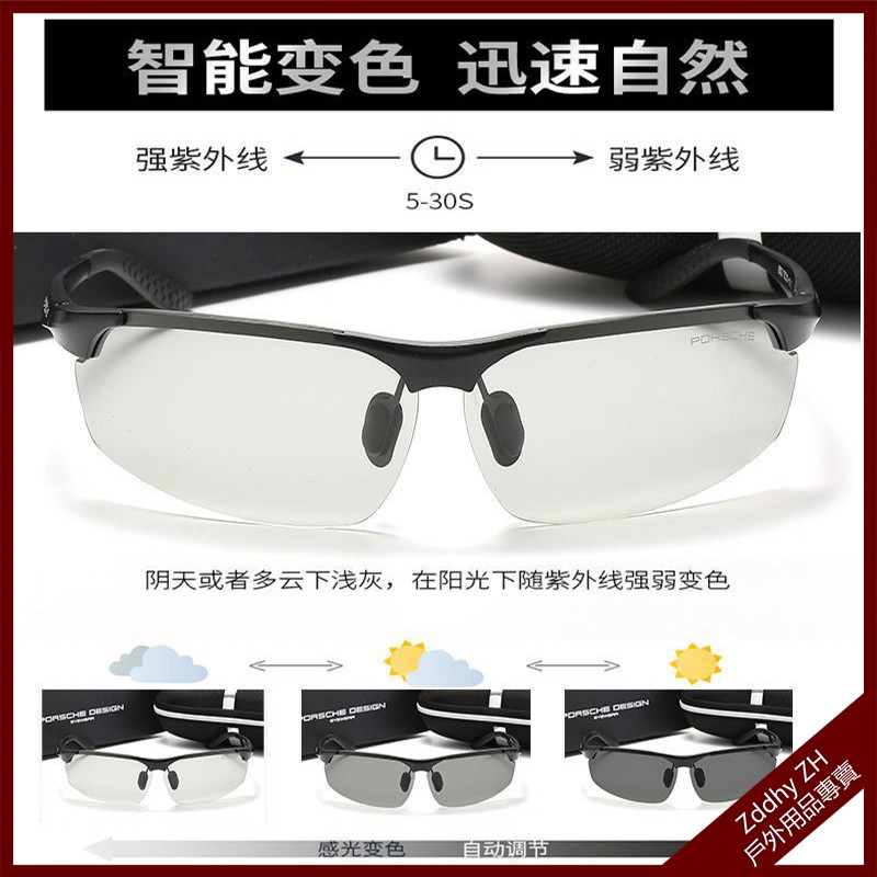 M16款  變色抗UV400 偏光墨鏡 太陽眼鏡 智能變色 太陽鏡 男鏡 釣魚墨鏡 偏光太陽眼鏡   騎行眼鏡