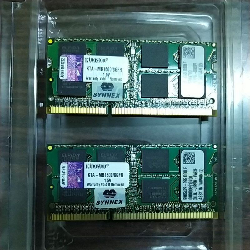 Apple專用  金士頓 KTA-MB1600/8G 1.5V  ddr3 1600 筆電用記憶體