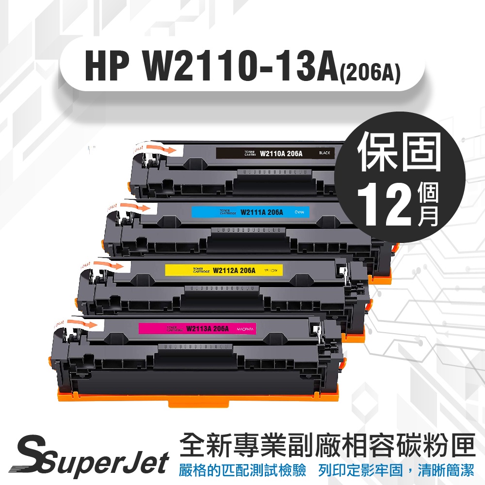 HP相容碳粉匣 W2110A W2110X W2111A W2112A 206A 206X