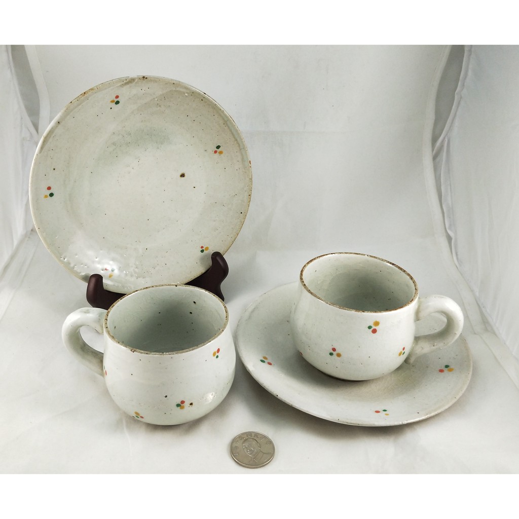 點彩裂紋 咖啡杯 盤 對杯組 花茶杯 杯子 馬克杯 茶杯 水杯 盤子 餐具 廚具 日本製 陶瓷 食器 可用 微波爐 電鍋