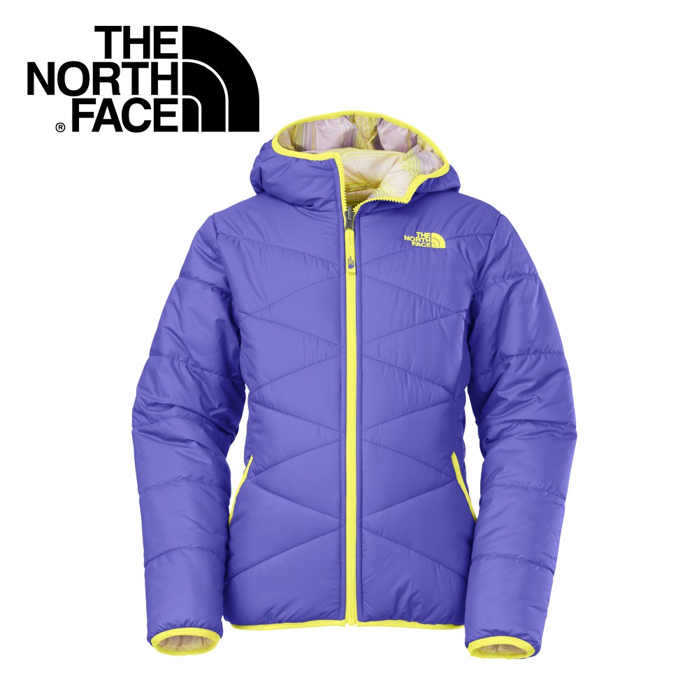 【The North Face 女童 雙面保暖外套 星空紫】CSC1/雙面連帽外套/悠遊山水